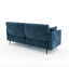 Monroe sofa 3 plazas chenilla azul marino parte trasera