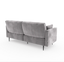 Monroe sofa 3 plazas chenilla gris claro parte trasera