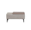 Puff tapizado chenilla beige con mesa melamina nogal