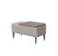 Puff tapizado chenilla beige
 con mesa melamina nogal