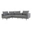 Redford sofá rinconera chaiselongue de frente gris oscuro 